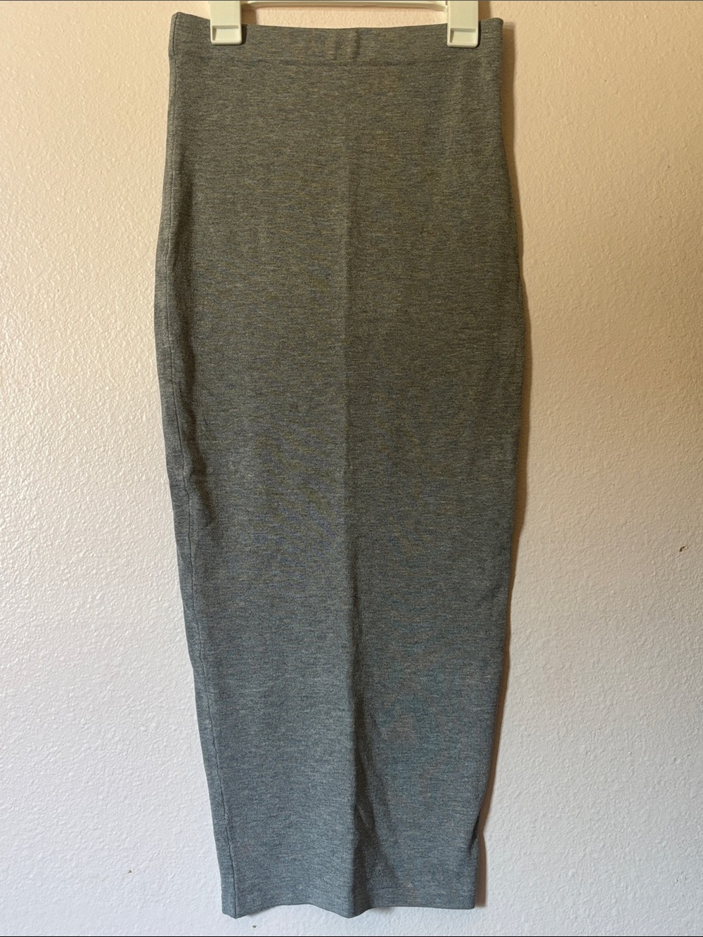 Hera Collection High Waisted Heather Gray Knit Bodycon Column Skirt